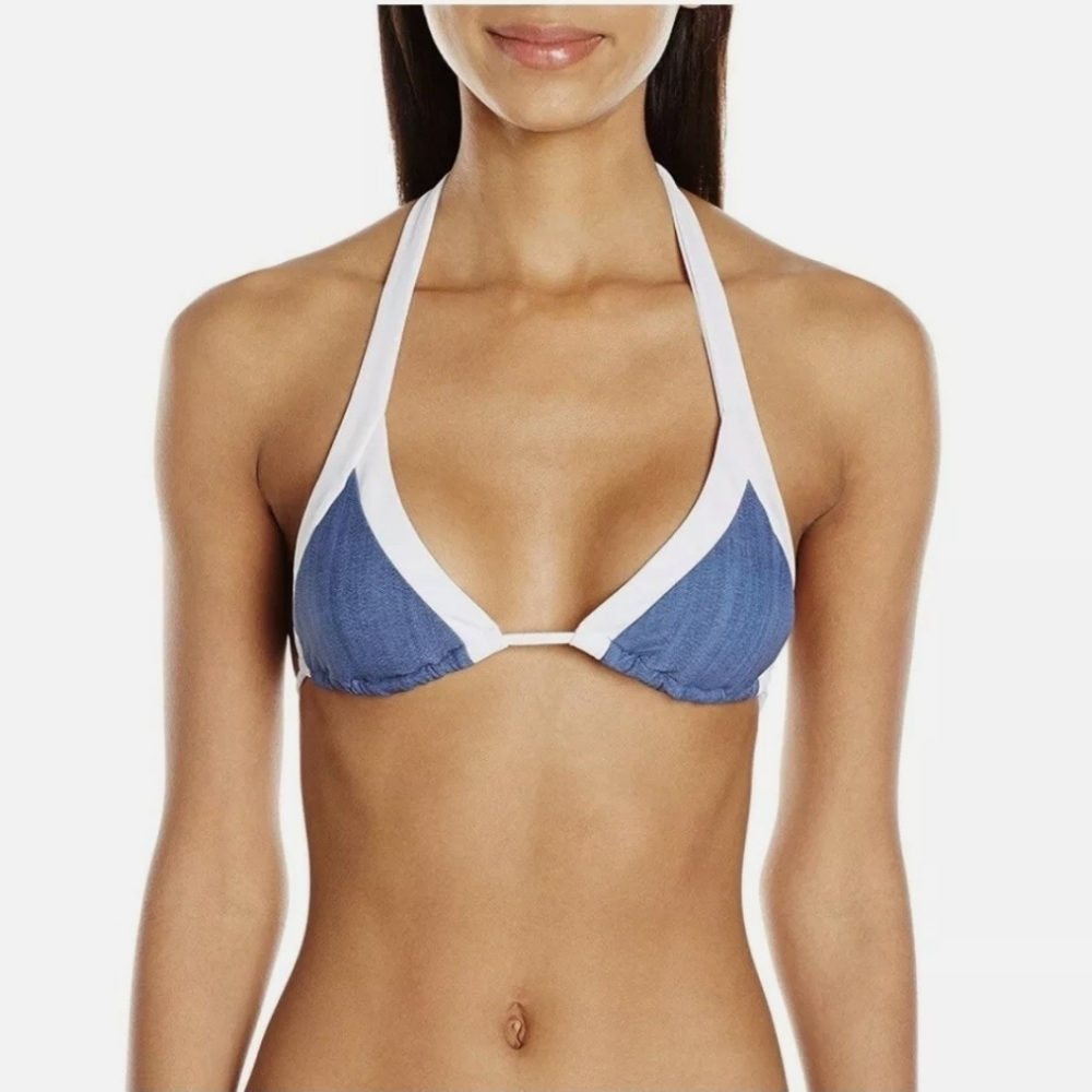 Seafolly Womens Block Party  Bikini Top Blue
